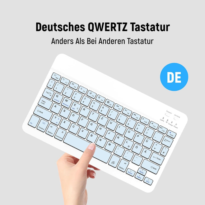 Lielax Hülle Tastatur für iPad (A16) 11./10. Generation (2025/2022), (11/10.9 Zoll), QWERTZ Layout K