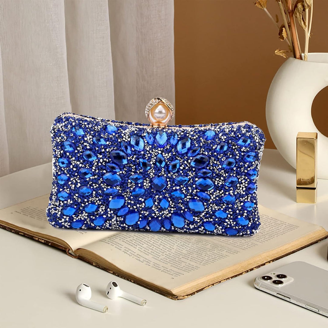 CORIOS Strass Clutch für Damen Shiny Abendtasche Diamant Clutch Tasche Kette Schultertasche Elegante