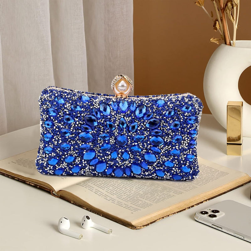 CORIOS Strass Clutch für Damen Shiny Abendtasche Diamant Clutch Tasche Kette Schultertasche Elegante