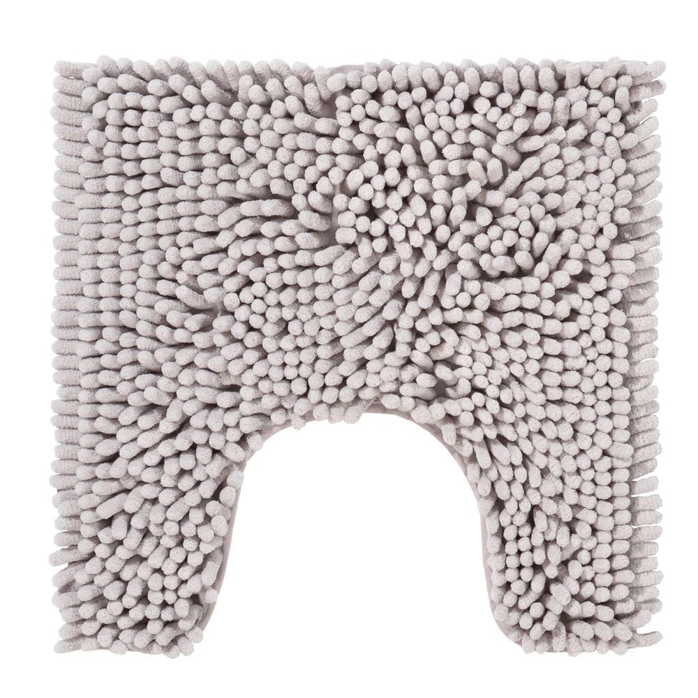 PANA® Chenille WC Vorleger mit U-Ausschnitt für Klo (45x45 cm) • Rutschfester Klo Vorleger mit Aussc