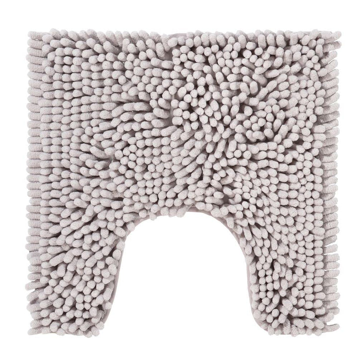 PANA® Chenille WC Vorleger mit U-Ausschnitt für Klo (45x45 cm) • Rutschfester Klo Vorleger mit Aussc