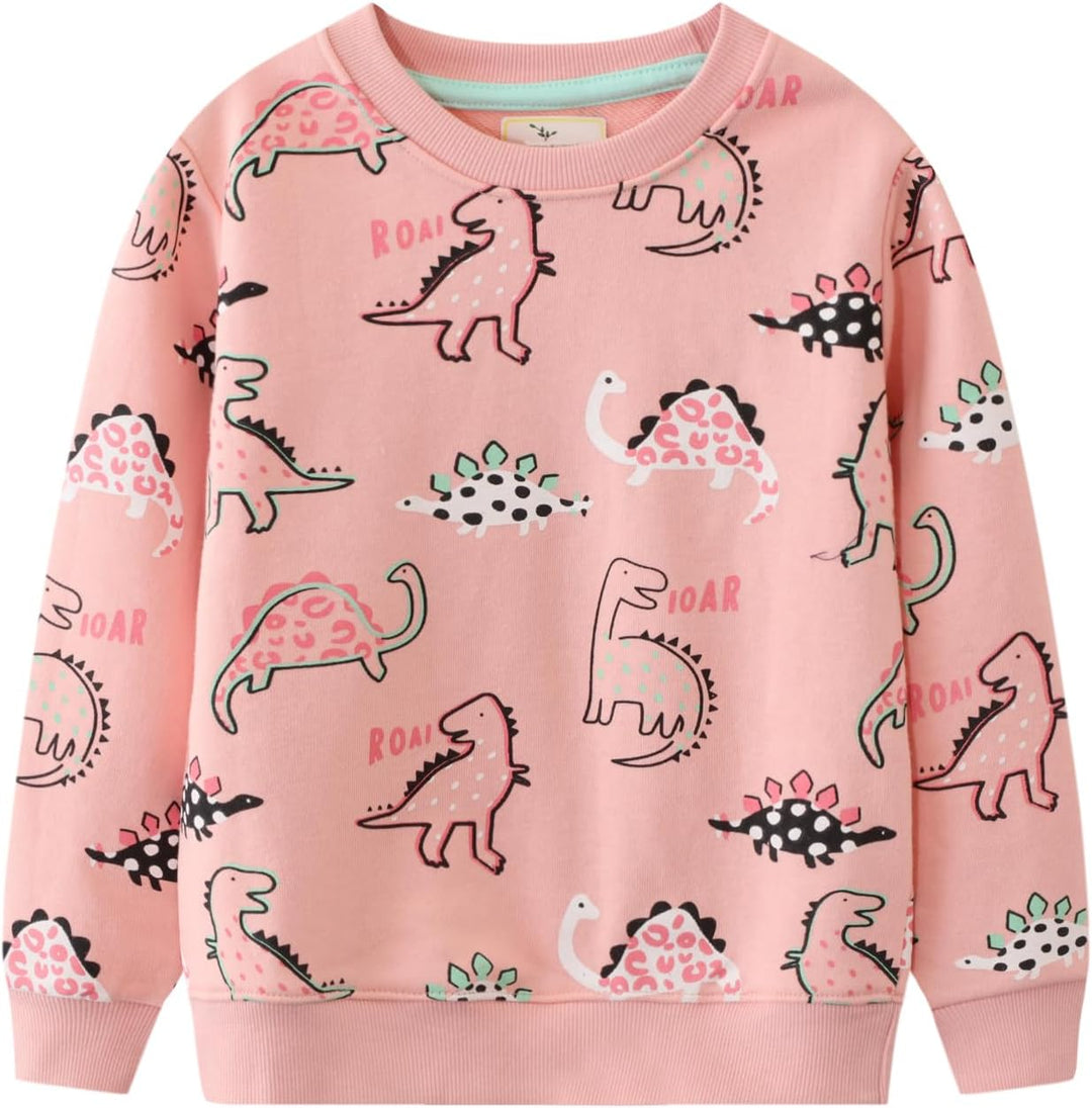 Mädchen Sweatshirt für Kinder Süss Cartoon Pullover Baumwolle Top Langarm T-Shirt Grösse 1-12 Jahre