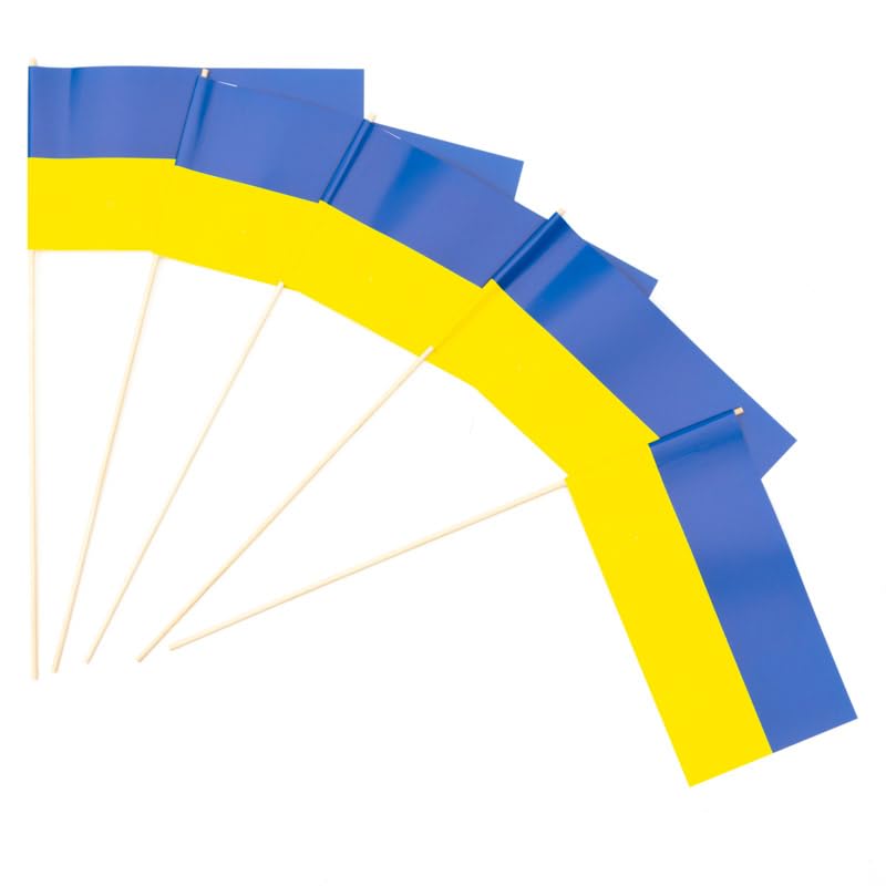 Everflag Papierfähnchen: blau-gelb 50er Packung Menge-1: 50er Packung, Menge-1: 50er Packung