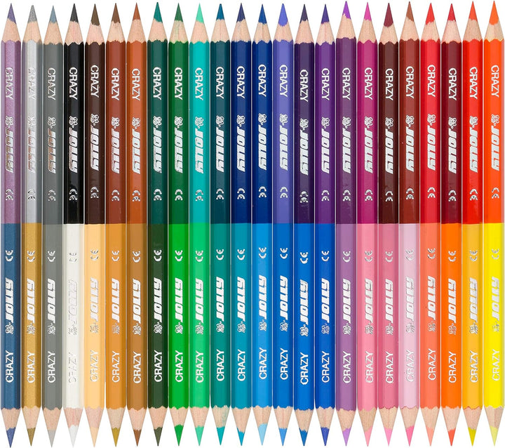 JOLLY Superstick Crazy Farbstifte 24 Stifte mit 48 Farben &amp; Superstick Neon Buntstifte Farbstifte |