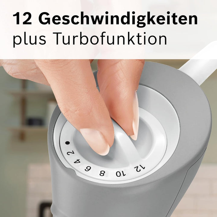 Bosch Stabmixer ErgoMixx MSM66120, Edelstahl-Mixfuss, Mix- und Messbecher, 4-Klingen-Messer, ergonom
