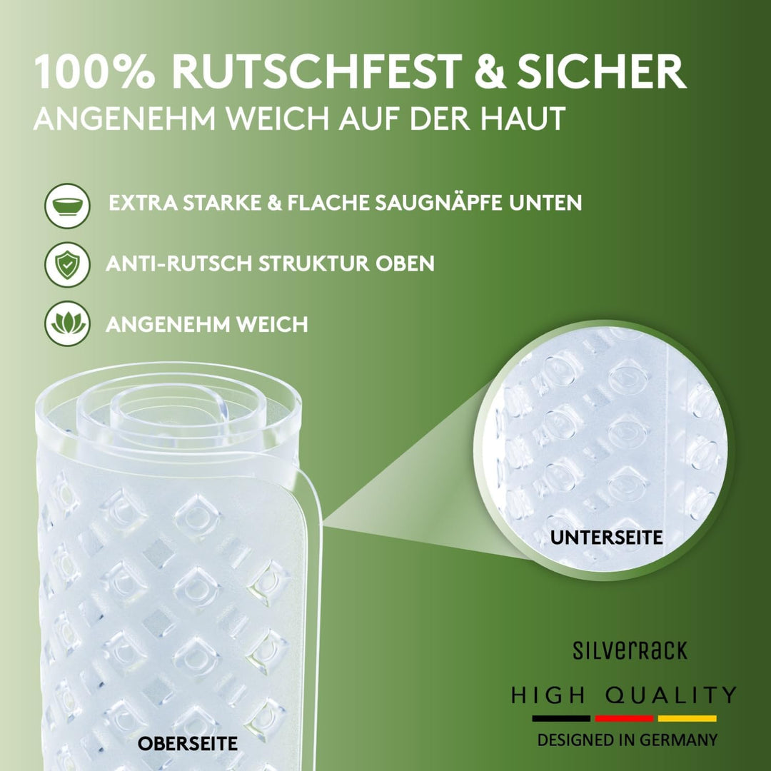 SilverRack Badewannenmatte 88x40 cm (Transparent RAUTEN) - Antirutschmatte Badewanne BPA frei für Ki