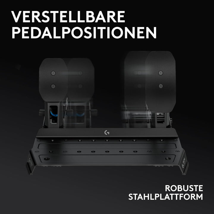 Logitech G RS Pedals – Sim-Racing-Pedale mit 75-kg-Loadcell-Bremse, einstellbaren Pedalpositionen, m