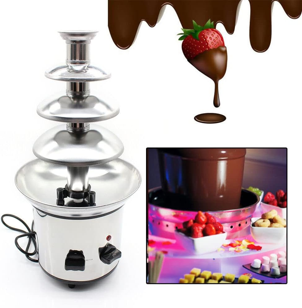 Edelstahl Schokolade Brunnen Maschine Familie Wasserfall Maschine Schmelzturm Kinder DIY 4 Etagen