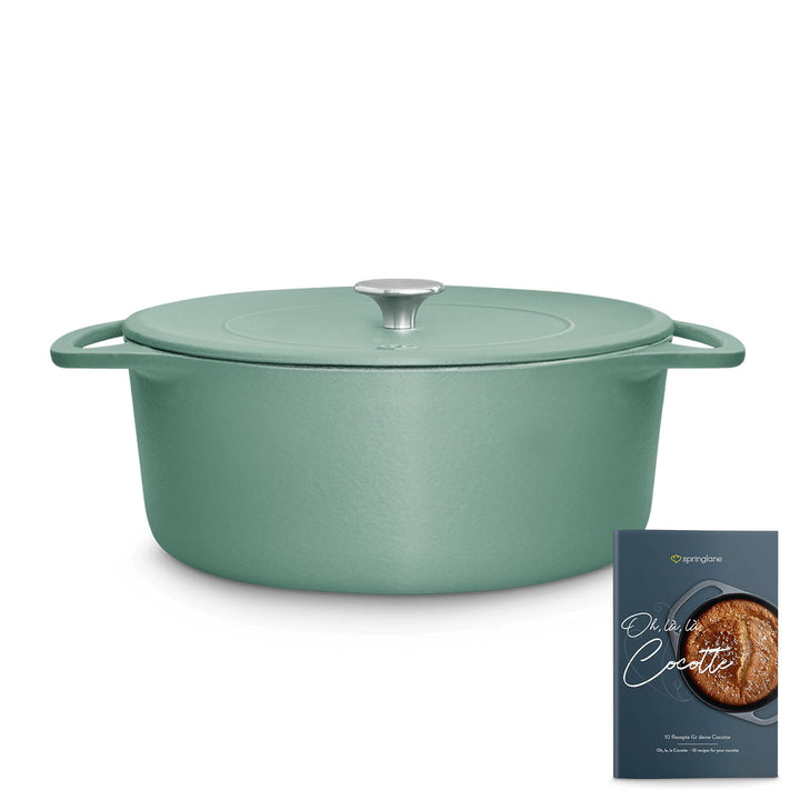 SPRINGLANE Cocotte mit Deckel, Mint, rund, 28 cm, 6 L, Gusseisen Bräter, Schmortopf Induktion… 28cm