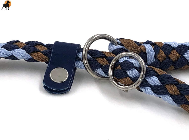 HWP Agility Leine Retrieverleine mit Halsband + Zugstop, Handgeflochten 12mm x 150cm, Liverpool