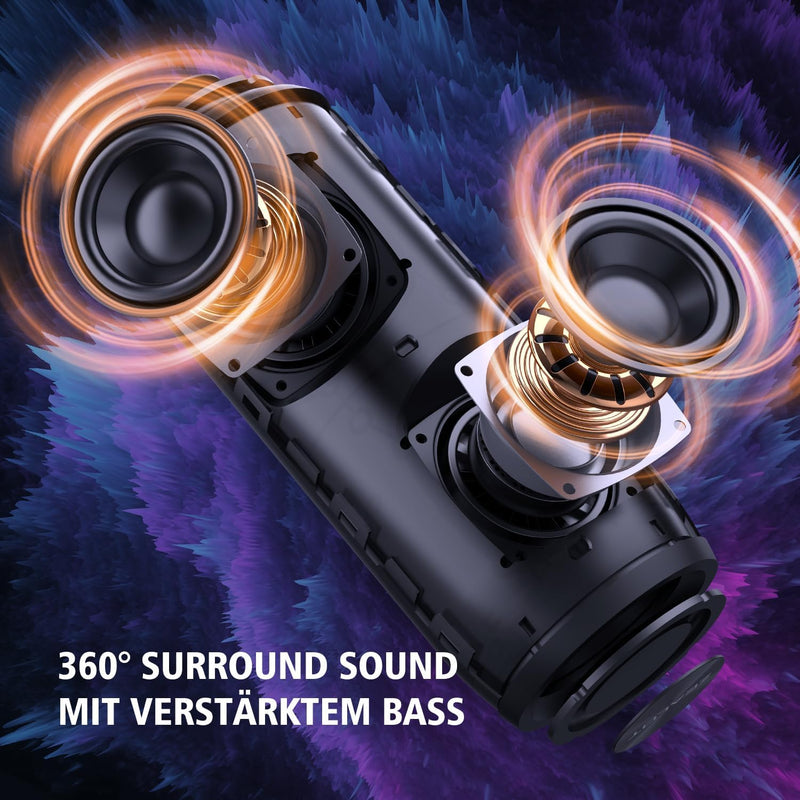 ZEALOT Bluetooth Lautsprecher S51 Pro mit Licht,Musikbox Tragbarer Blueooth Box,40W kraftvoller Ster