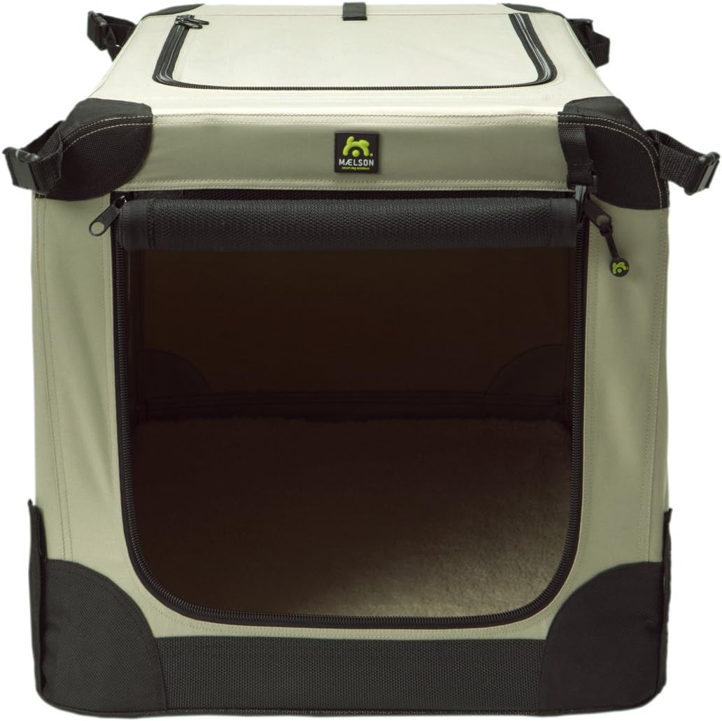 Maelson Soft Kennel faltbare Hundebox -beige - M 82 - (82 x 59 x 59 cm) hautfarben M 82 - (82 x 59 x