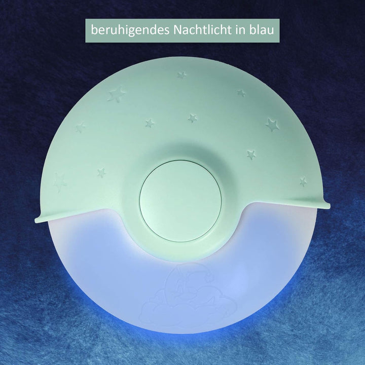 First Aid Only Schlummerlicht, Baby-Nachtlicht mit Sternenprojektor und Spieluhr mit Kinderliedern u