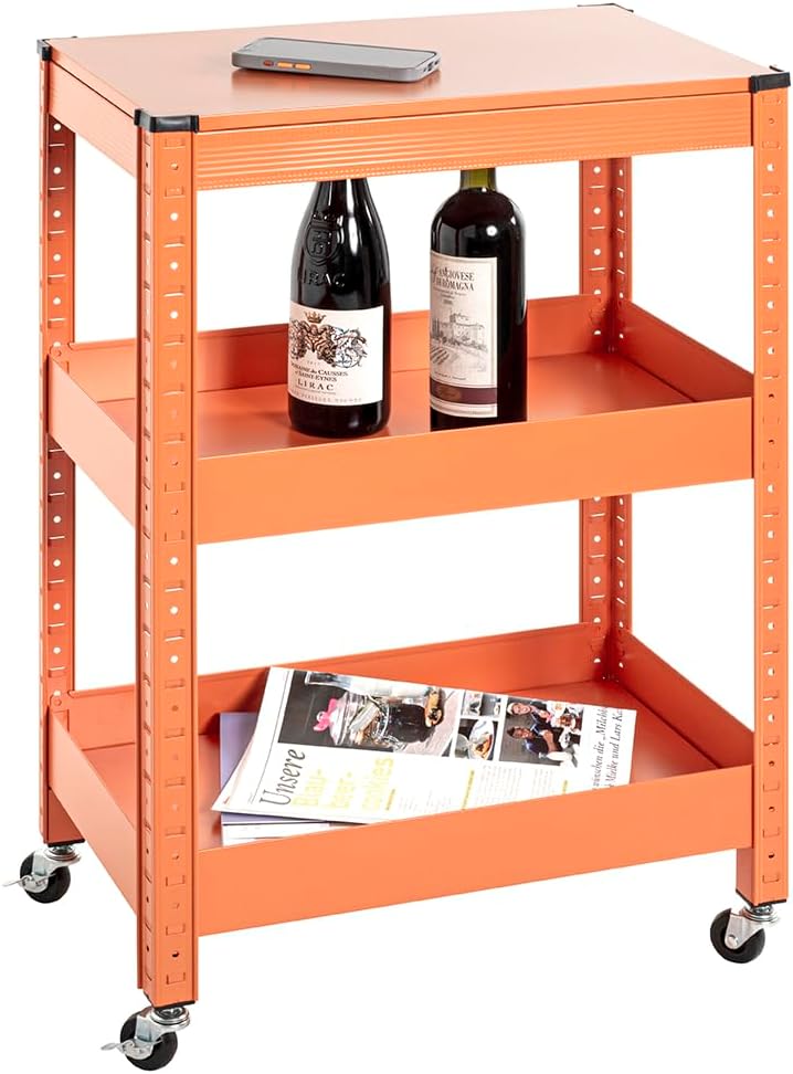 HAKU Möbel Servierwagen, orange, Metall - Masse: B 50 x H 75 x T 32 cm, Style: Modern, Orange