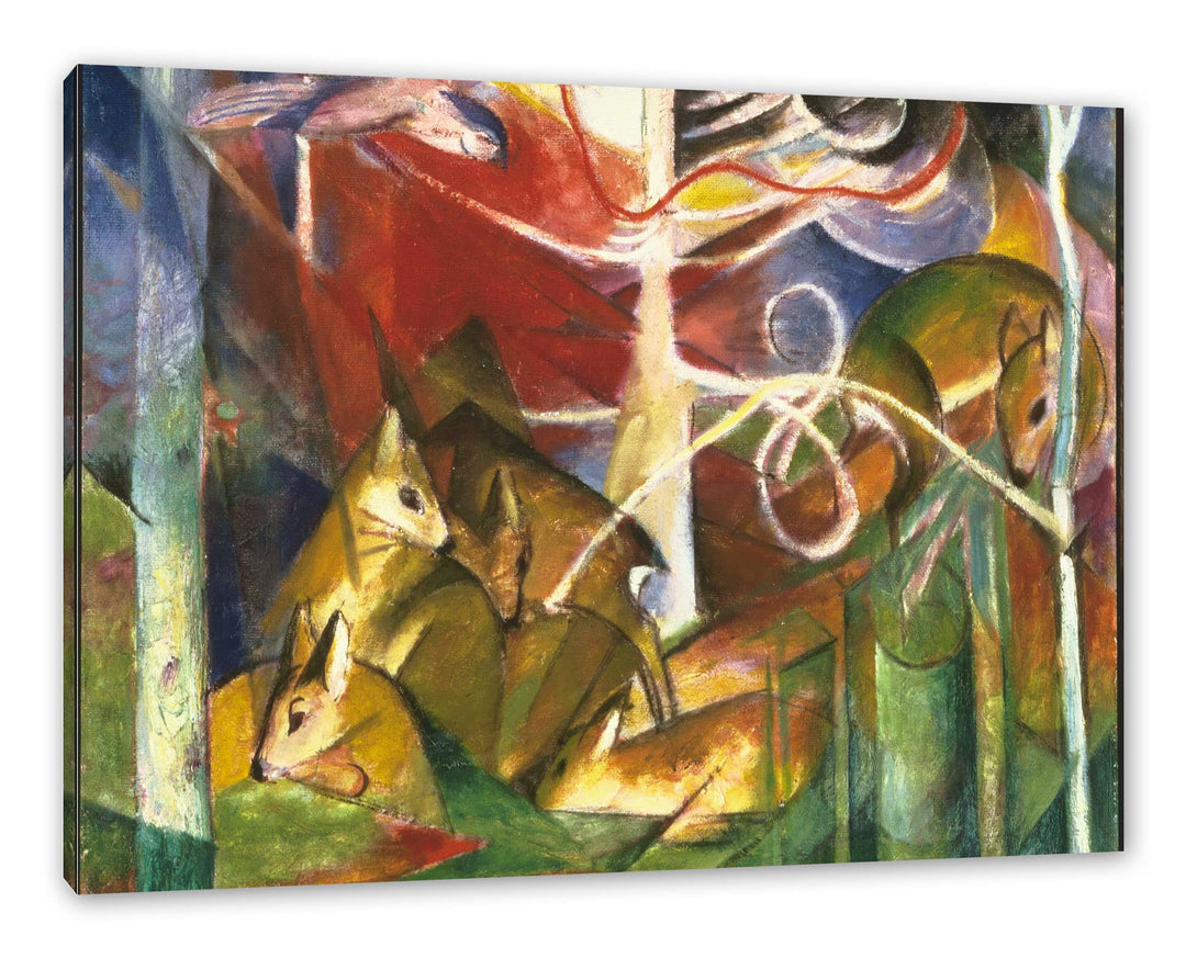 Generisch Franz Marc - Rehe im Wald I als Leinwandbild/Grösse: 120x80 cm/Wandbild/Kunstdruck/fertig