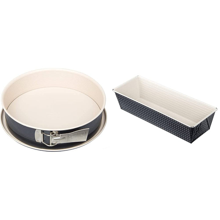 Zenker Springform Ø 26 cm CREME NOIR, Backform mit Flachboden und Auslaufschutz (Crème/Anthrazit), 1