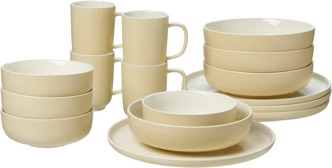 Ritzenhoff & Breker Kombiservice Jasper, 16-teilig, Vanille, Steinzeug, Teller Schalen und Becher fü