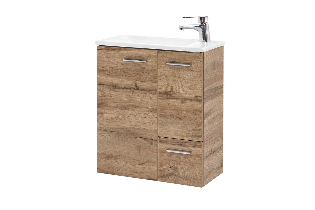 Schildmeyer Matteo Waschtisch 137111, Eiche Landhaus Dekor, 50,0 / 25,0 / 60,0