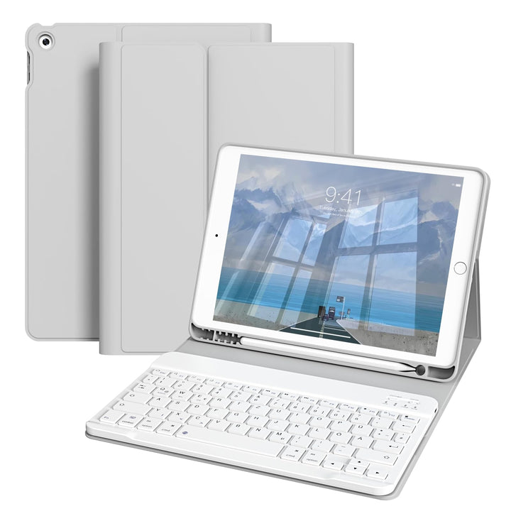Tastatur Hülle für iPad 10,2 Zoll 9. 8. 7. Generation 2021 2020 2019, Abnehmbarer Bluetooth QWERTZ K
