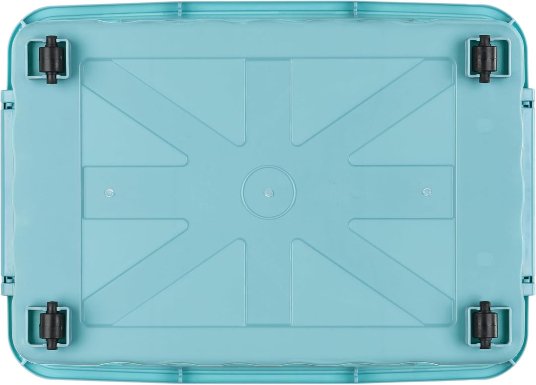 Cetomo,55L,3er-Pack, Aufbewahrungsbox mit deckel,Aufbewahrungsboxen, mit Clips, stapelbar, Wohnzimme
