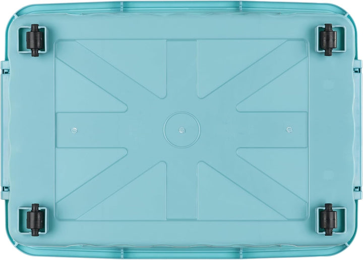 Cetomo,55L,3er-Pack, Aufbewahrungsbox mit deckel,Aufbewahrungsboxen, mit Clips, stapelbar, Wohnzimme