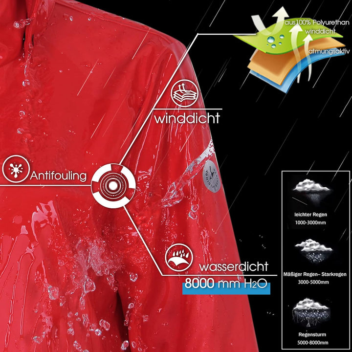 rhythm of the rain Regenmantel Damen lang Regenparka Damen wasserdicht atmungsaktiv gefütterte Regen