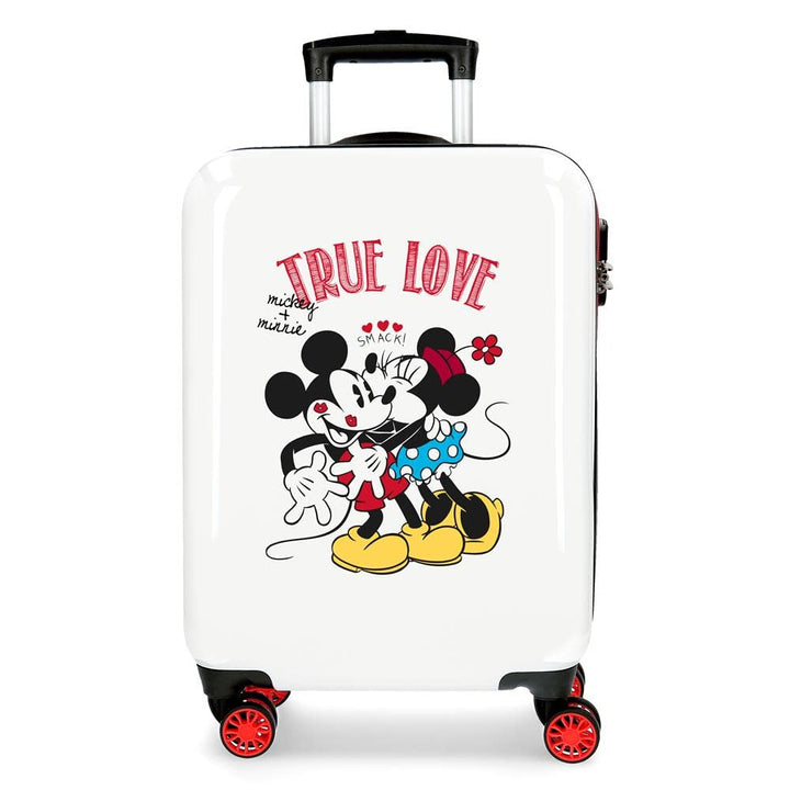 Disney Mickey True Love Kabinenkoffer Weiss 38x55x20 cms Hartschalen ABS Kombinationsschloss 34L 2,6
