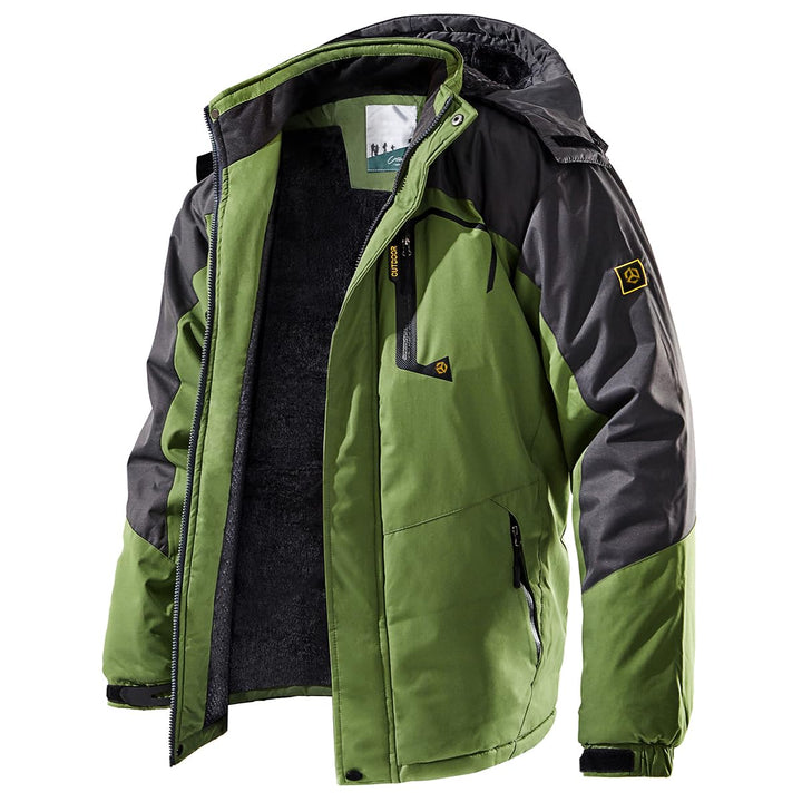 CARWORNIC Herren Winddichte Berg Ski Jacke Winter Warm Schnee Kapuze Windbreaker Wandern Snowboard M