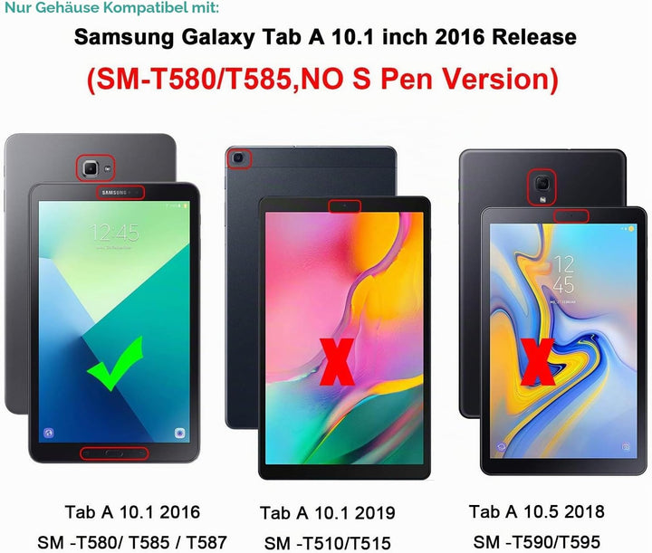 Gerutek Hülle für Galaxy Tab A 2016 10.1 (SM T580/T585) Heavy Duty Rugged Fullbody Stossfest 360 Gra