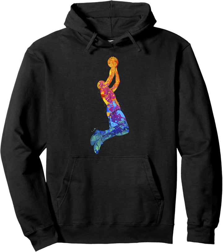 Dunking Basketball Spieler Korbleger Sport Grafik Pullover Hoodie