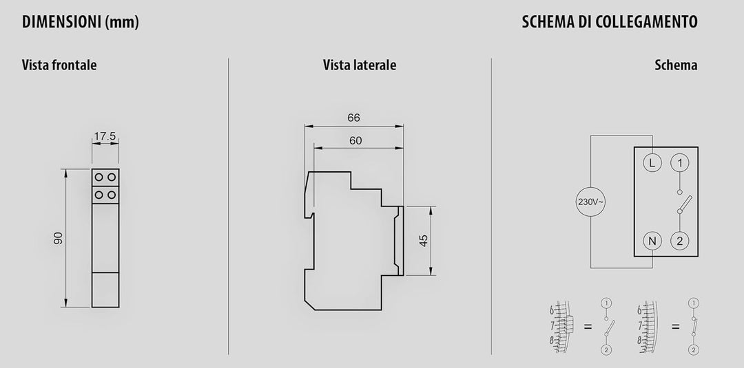 VEMER VP877500 ELO-D - Elektromechanisch Zeitschaltuhr mit Täglicher Programmierung, DIN-Schienenmon