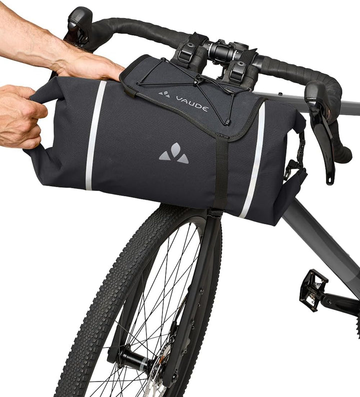 VAUDE Fahrrad Lenkertasche mit 10 Liter Packsack Mittelgrosse Schwarz, Mittelgrosse Schwarz