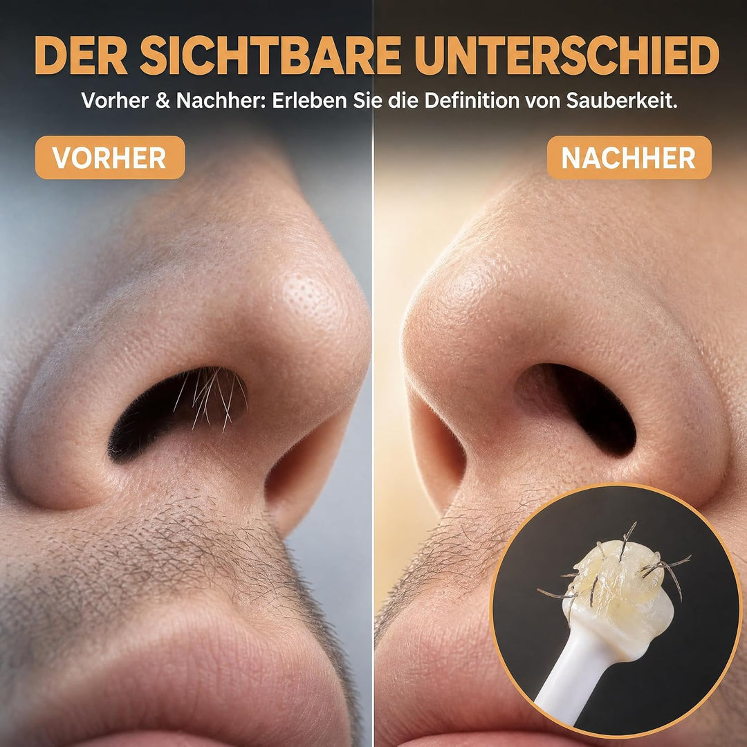 Nasenhaarentferner, Sicherer USB-Wachswärmer für schmerzfreie Nasen- & Ohrenhaarentfernung | Komplet