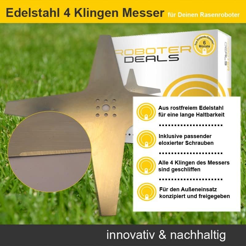 HRobotic Accessoires Messer 25 cm mit 4 Klingen für die Ambrogio L60 Basic, Deluxe, Elite