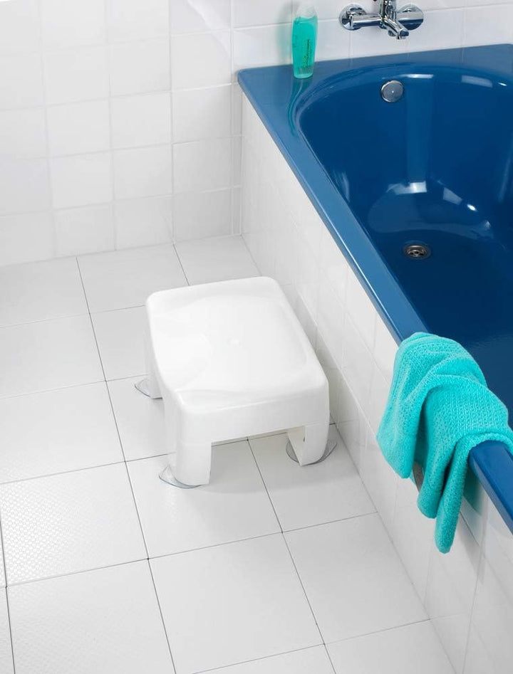 Wenko Badewannenhocker Secura - rutschfest, 150 kg Tragkraft, 40 x 21 x 31 cm, weiss