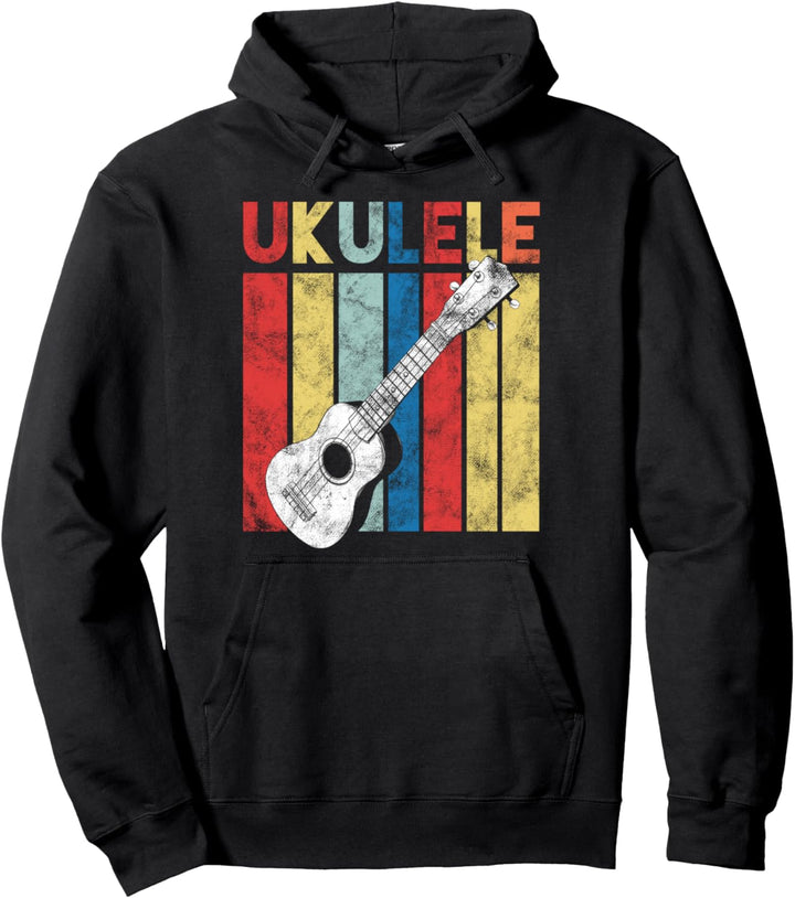 Retro Uke Musik Akustik Uke Gitarrist Musikinstrument Pullover Hoodie