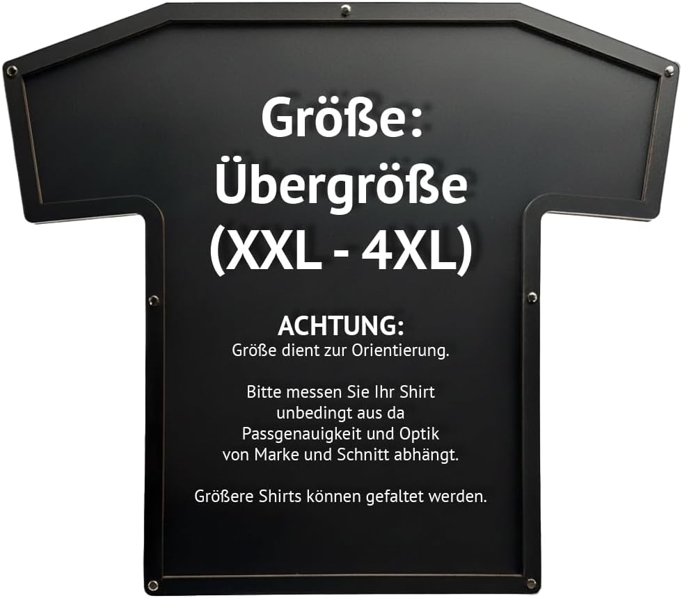 Trikotrahmen in T-Form, Übergrösse (XXL - 4XL), Anthrazit, für T-Shirts, Eishockey und Football Trik
