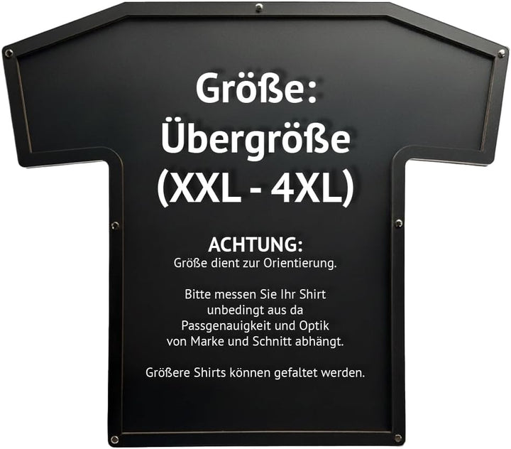 Trikotrahmen in T-Form, Übergrösse (XXL - 4XL), Anthrazit, für T-Shirts, Eishockey und Football Trik
