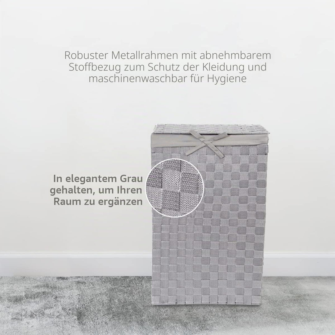 Compactor Wäschekorb Grau 25 x 38 x H.60 cm Praktisch,Elegant Grau, Praktisch,Elegant Grau