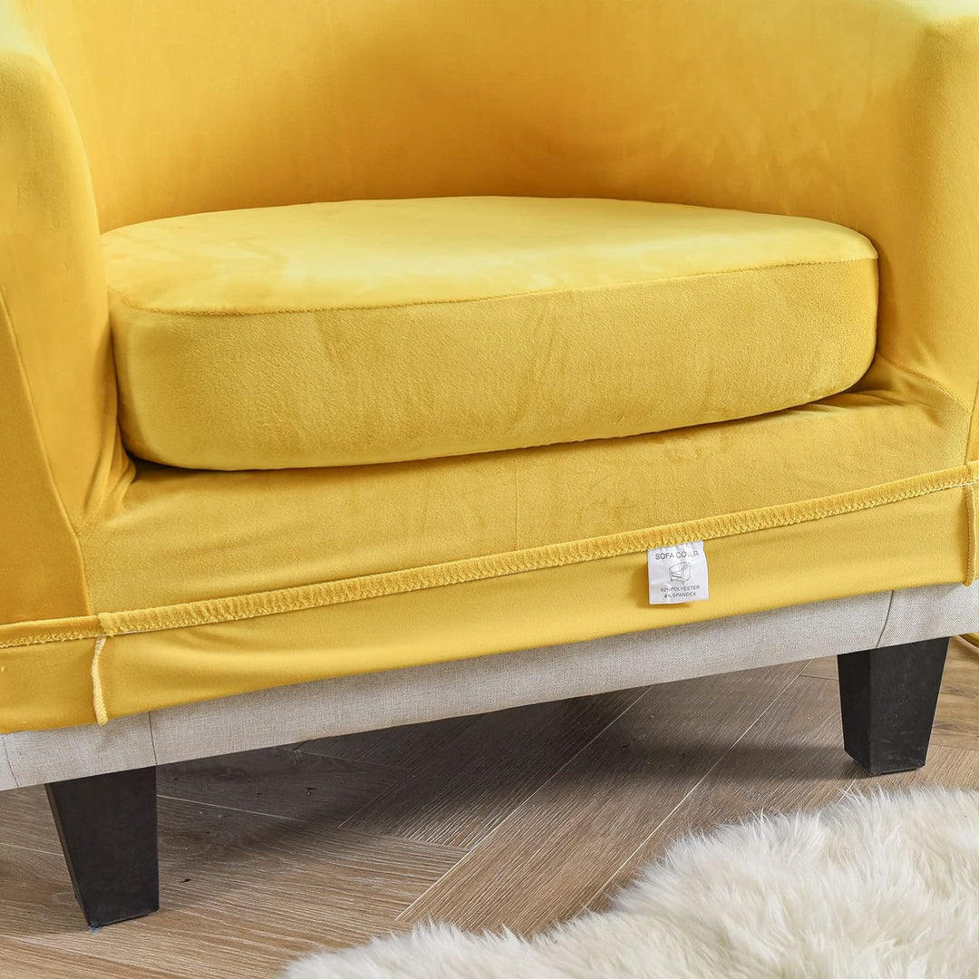 TOPCHANCES 2 Stück Tub Club Stuhlhussen, hohe Stretch-Sessel, Sofa-Schonbezug mit Kissenbezug, Samt-