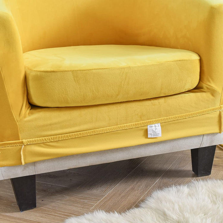 TOPCHANCES 2 Stück Tub Club Stuhlhussen, hohe Stretch-Sessel, Sofa-Schonbezug mit Kissenbezug, Samt-