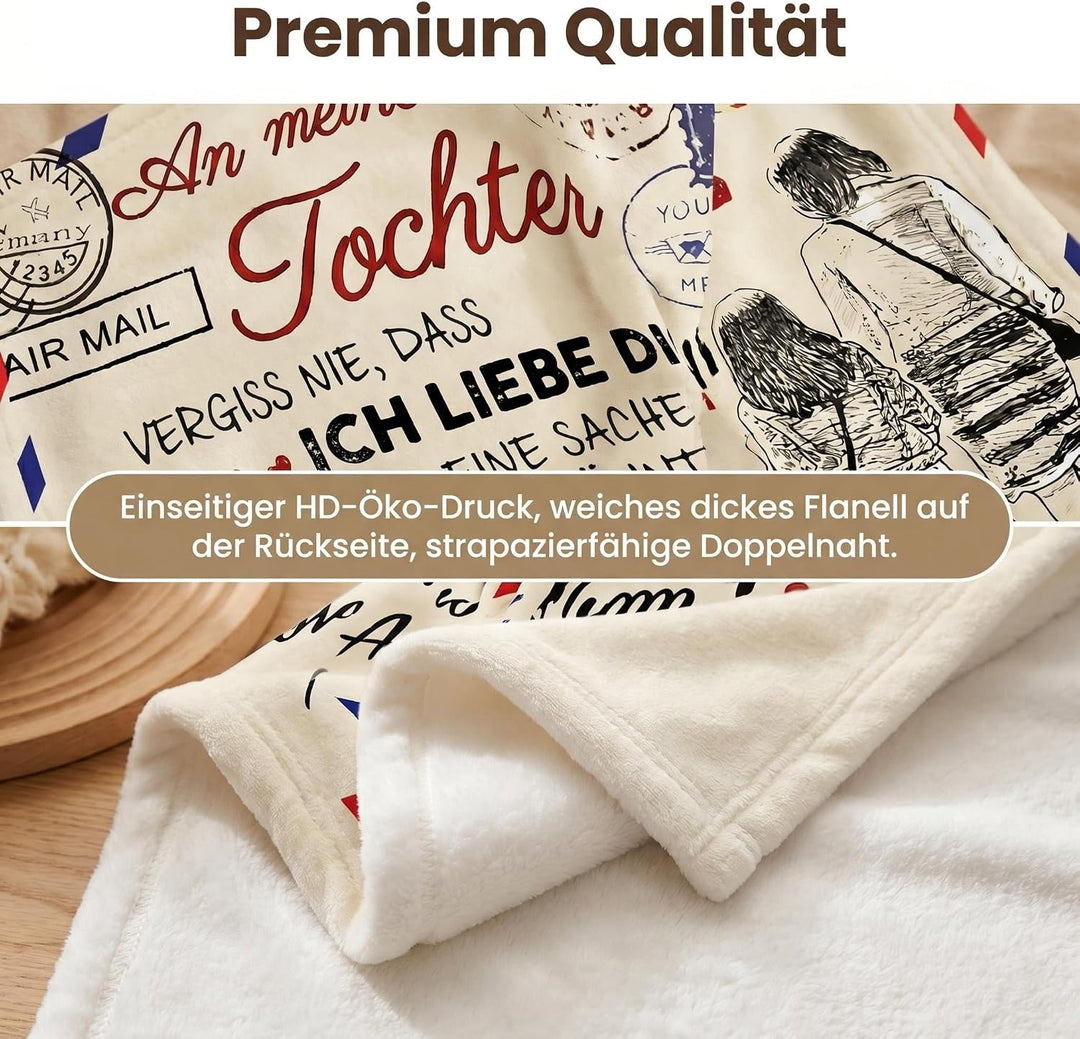 Personalisierte Decke 150×200 cm – Superweicher Flanell, individualisierbar mit Foto/Text Für Tochte