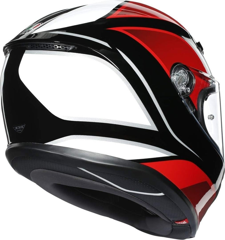 AGV Herren K6 Motorrad Helm XXL HYPHEN BLACK/RED/WHITE, XXL HYPHEN BLACK/RED/WHITE