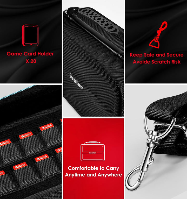 ivoler Tasche Kompatibel mit Nintendo Switch 2 Model 2025, Deluxe Harte Tragetasche Schutz Portable