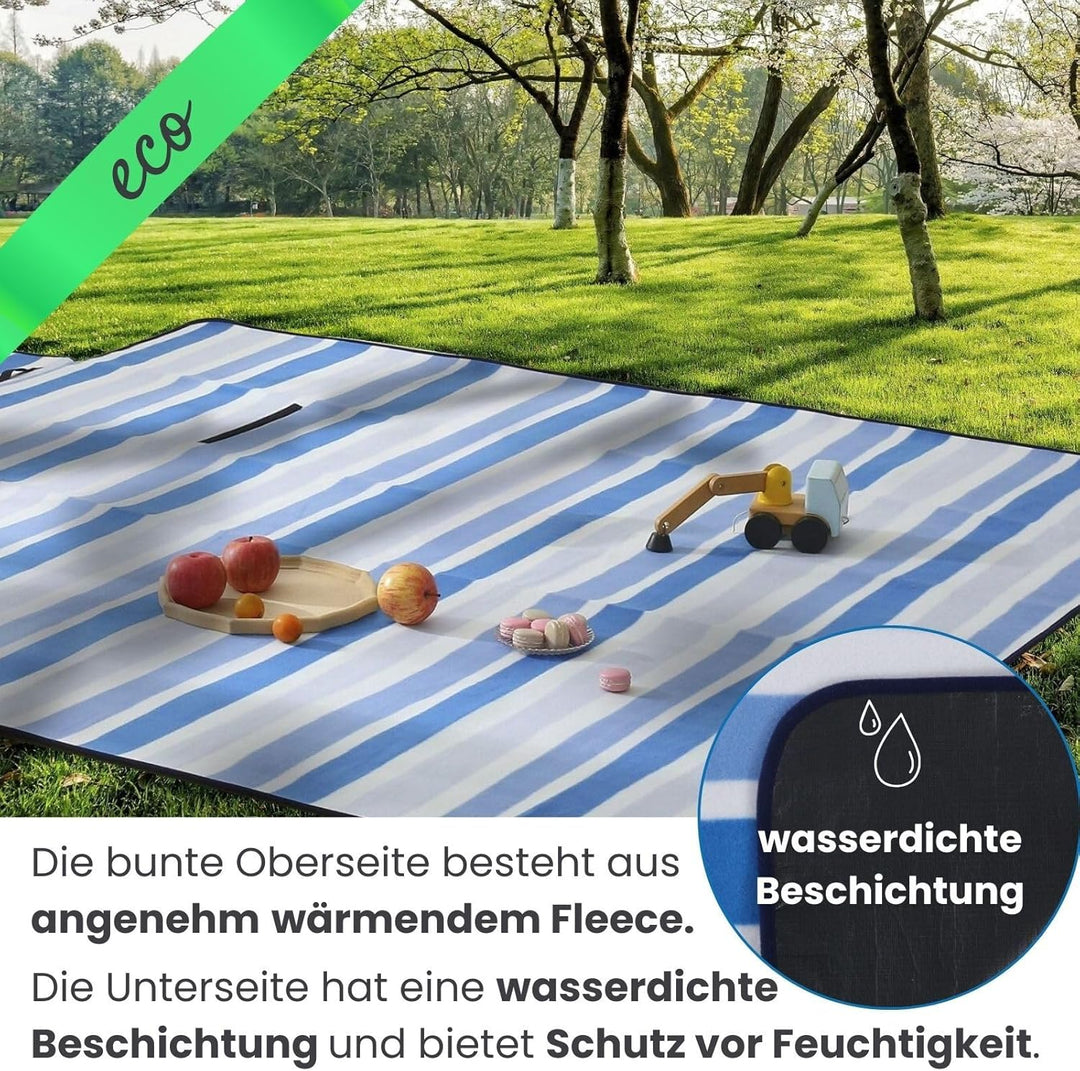 wometo eco-line nachhaltige Picknickdecke wasserdicht 200x200 100% recyceltes Fleece XXL Outdoor Ges