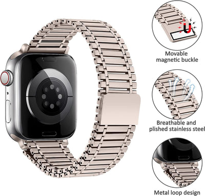 Edelstahl Uhrenarmband kompatibel Für Apple watch Armband 49 45 44 42mm Damen/Herren,22mm Metall Loo