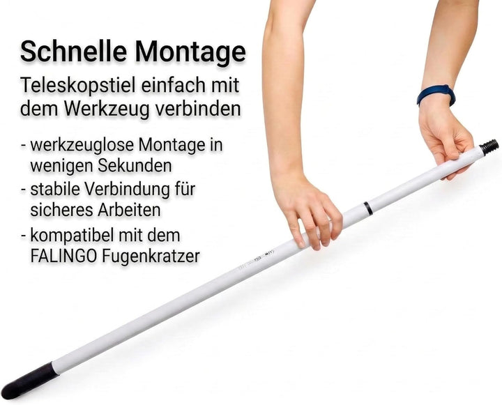 Fugenkratzer mit Stiel Fugenreiniger Unkrautkratzer Schneide aus Vollhartmetall verschleissfest wend