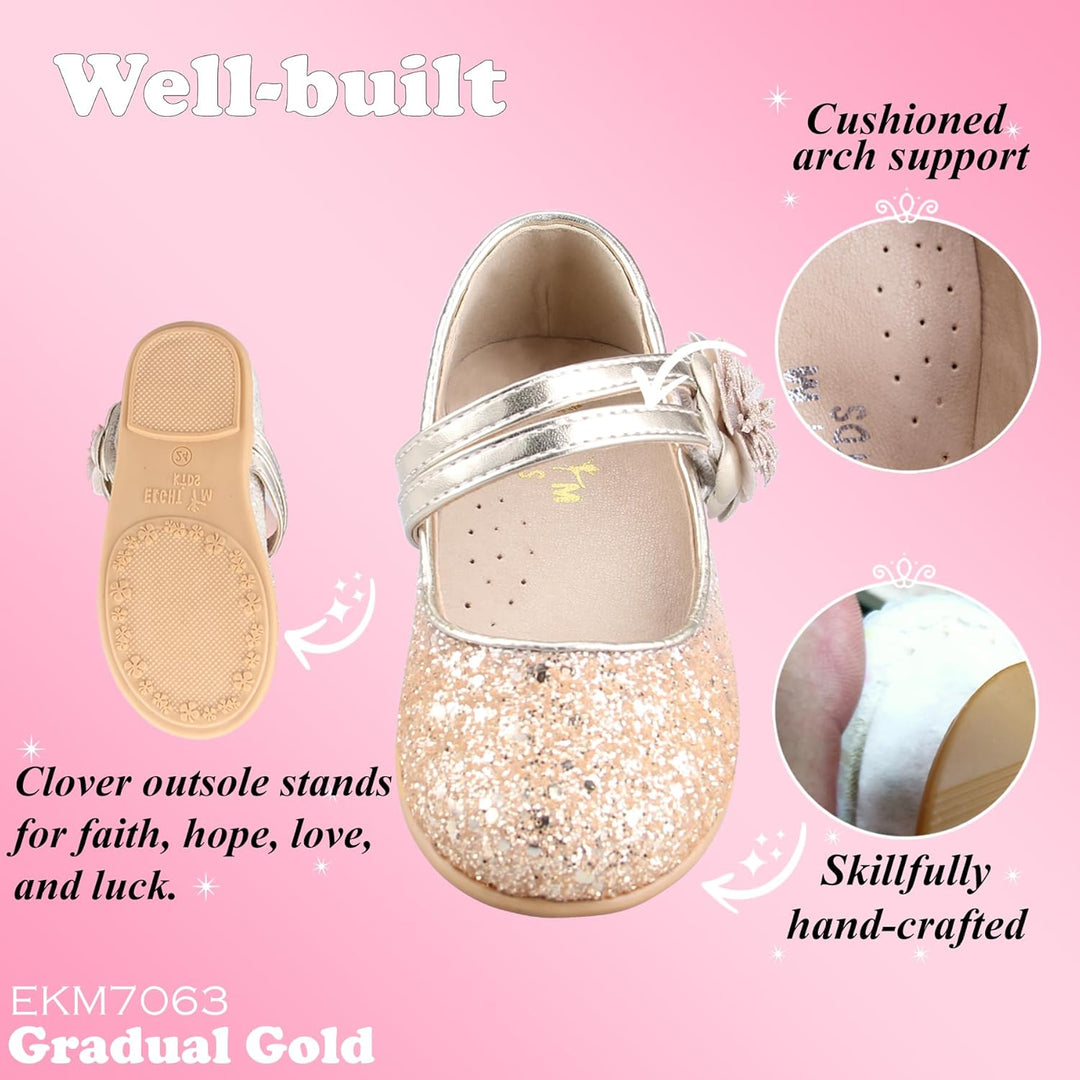 EIGHT KM EKM7063 Kleinkind Mädchen Kleid Schuhe Mary Jane Wohnungen Prinzessin Hochzeit Schuhe Balle