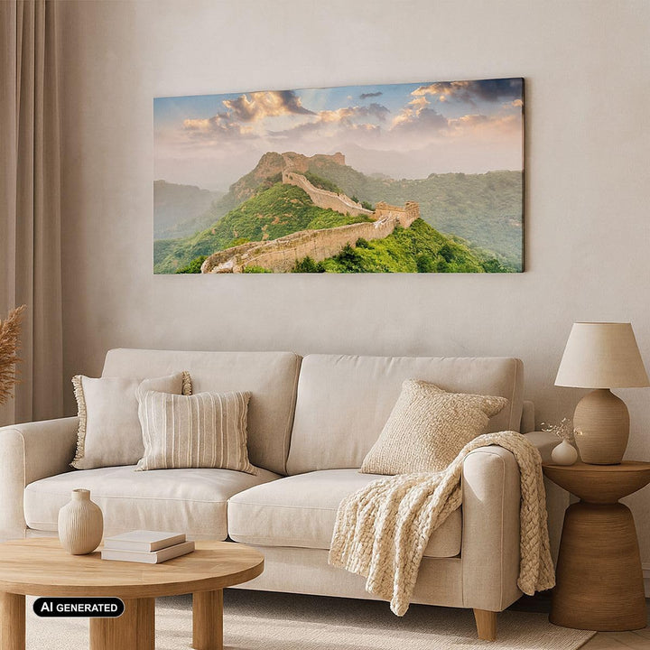 Panorama Bilder auf Leinwand 100x40cm Leinwandbild Wand Berg asiatisch china Gross Wanddeko Bild Sch