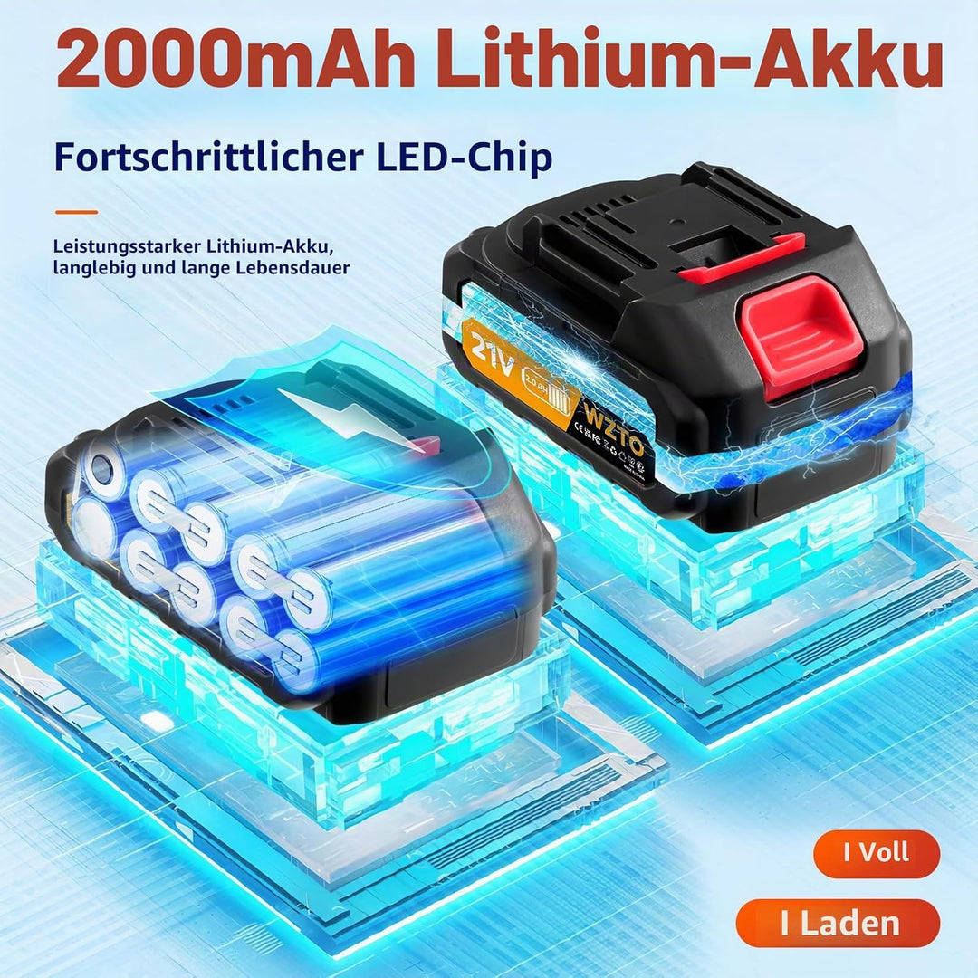 Akku Hochdruckreiniger,21 V, 1500 W, 60 bar,Tragbarer Hochdruckreiniger,3-in-1-Multifunktionsdüse,mi